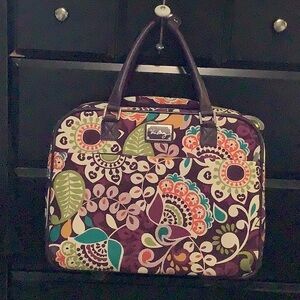 Vera Bradley Floral Laptop Travel Roller Bag Excellent Condition